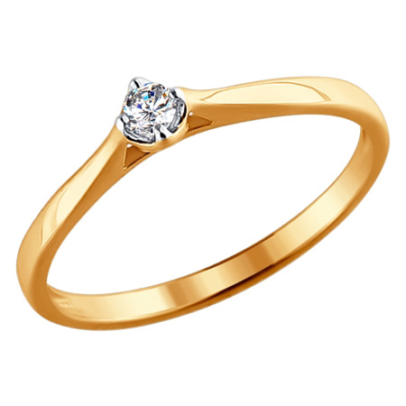 Кольцо, золото, бриллиант, 1011383
